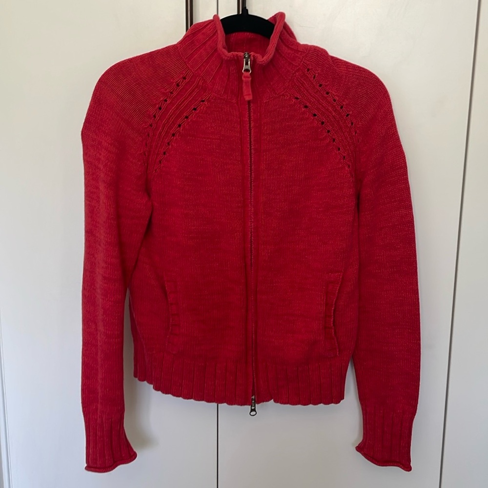 Eddie Bauer Red zip up sweater